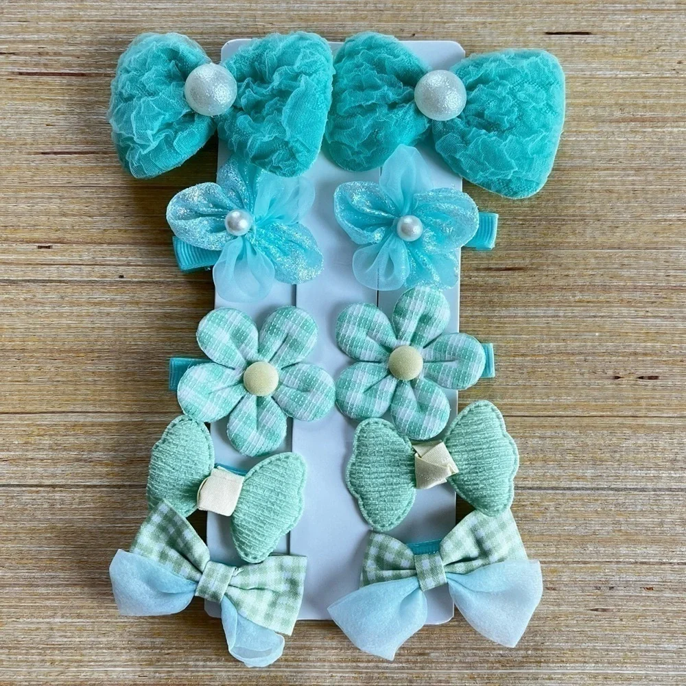 Girls ribbon hairclip set